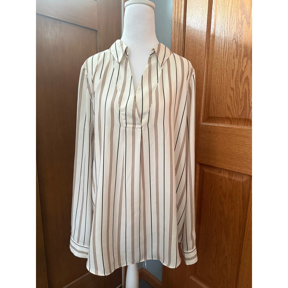White House Black Market Striped Blouse Size 12